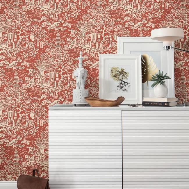 Обои Ronald Redding Tea Garden Chinoiserie AF6576 фото в интерьере Обои Ronald Redding Tea Garden Chinoiserie AF6576 фото в интерьере